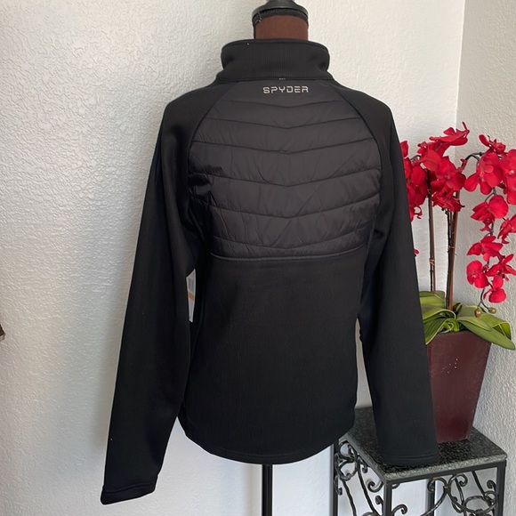 NWT Spyder Black Full Zip Half Puffer Jacket S - Picture 4 of 5